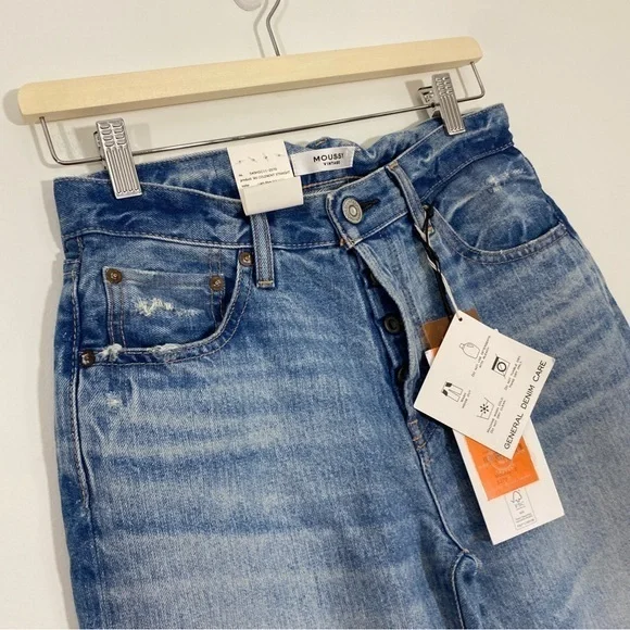 Moussy‎ Vintage 25 NWT Colemont Straight Rigid Button Fly Jeans
